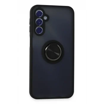 Mey İthalat®  Samsung Galaxy M34 5G Kılıf Montreal Yüzüklü Silikon Kapak - Siyah