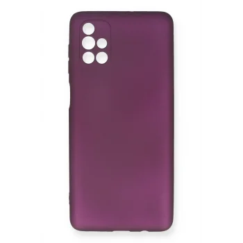 Mey İthalat®  Samsung Galaxy M51 Kılıf First Silikon - Mürdüm