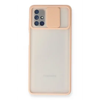 Mey İthalat®  Samsung Galaxy M51 Kılıf Palm Buzlu Kamera Sürgülü Silikon - Pembe