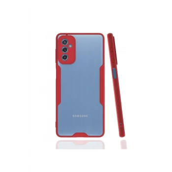 Mey İthalat®  Samsung Galaxy M52 5G Kılıf Platin Silikon - Kırmızı