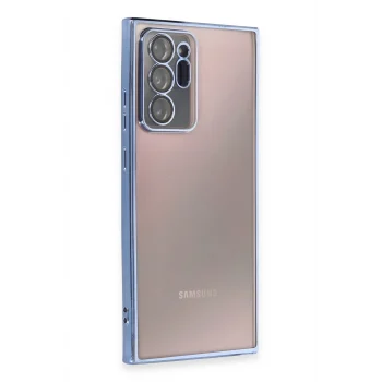Mey İthalat®  Samsung Galaxy Note 20 Ultra Kılıf  Lensli Silikon - Açık Mavi