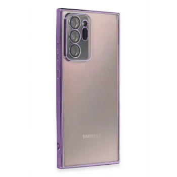 Mey İthalat®  Samsung Galaxy Note 20 Ultra Kılıf  Lensli Silikon - Mor