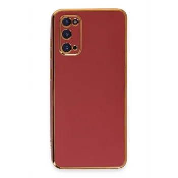 Mey İthalat®  Samsung Galaxy S20 Kılıf Volet Silikon - Kırmızı