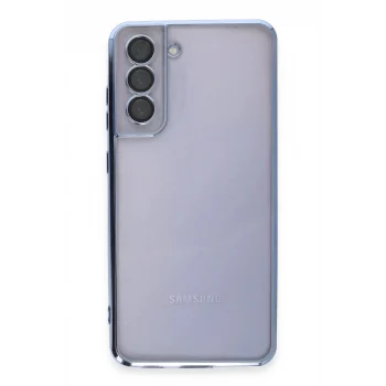 Mey İthalat®  Samsung Galaxy S21 FE Kılıf  Lensli Silikon - Açık Mavi