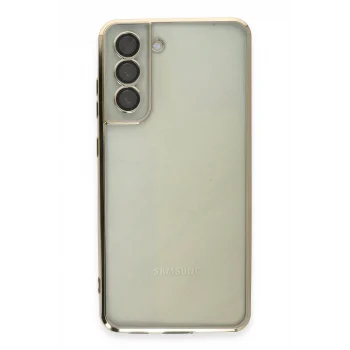 Mey İthalat®  Samsung Galaxy S21 FE Kılıf  Lensli Silikon - Gold
