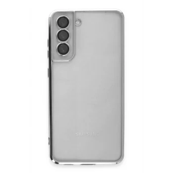 Mey İthalat®  Samsung Galaxy S21 FE Kılıf  Lensli Silikon - Gümüş