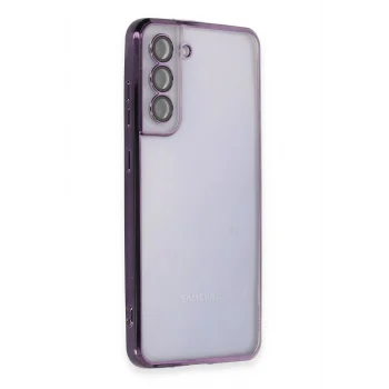 Mey İthalat®  Samsung Galaxy S21 FE Kılıf  Lensli Silikon - Mor