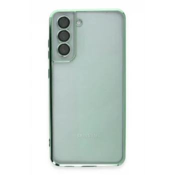 Mey İthalat®  Samsung Galaxy S21 FE Kılıf  Lensli Silikon - Yeşil