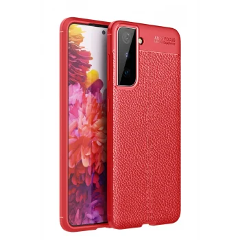 Mey İthalat®  Samsung Galaxy S21 Kılıf Auto Focus Kapak - Kırmızı