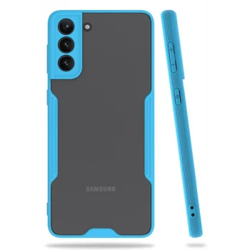 Mey İthalat®  Samsung Galaxy S21 Plus Kılıf Platin Silikon - Mavi