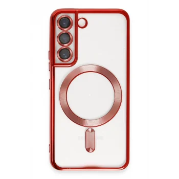 Mey İthalat®  Samsung Galaxy S22 Kılıf Kross Magneticsafe Kapak - Kırmızı