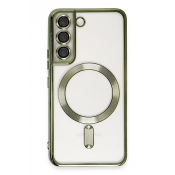 Mey İthalat®  Samsung Galaxy S22 Kılıf Kross Magneticsafe Kapak - Koyu Yeşil