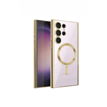 Mey İthalat®  Samsung Galaxy S22 Ultra Kılıf Kross Magneticsafe Kapak - Gold
