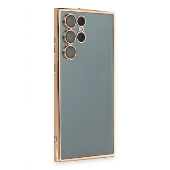 Mey İthalat®  Samsung Galaxy S22 Ultra Kılıf  Lensli Silikon - Gold