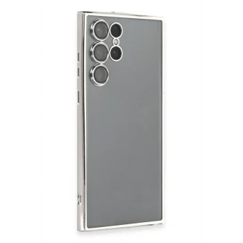 Mey İthalat®  Samsung Galaxy S22 Ultra Kılıf  Lensli Silikon - Gümüş