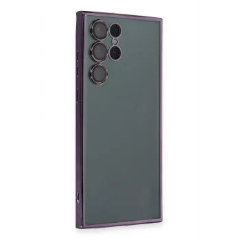 Mey İthalat®  Samsung Galaxy S22 Ultra Kılıf  Lensli Silikon - Mor