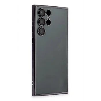 Mey İthalat®  Samsung Galaxy S22 Ultra Kılıf  Lensli Silikon - Siyah