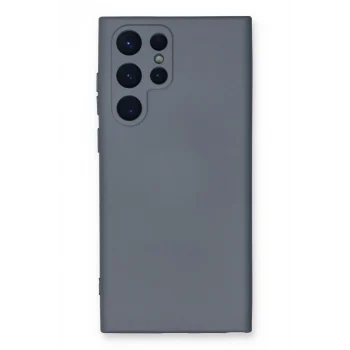 Mey İthalat®  Samsung Galaxy S22 Ultra Kılıf Nano içi Kadife Silikon - Gri