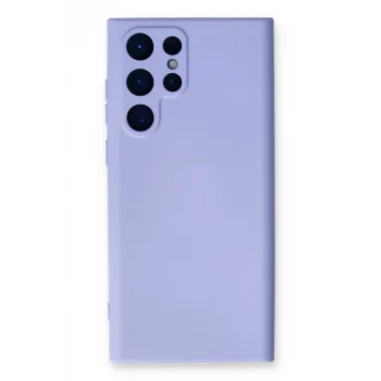 Mey İthalat®  Samsung Galaxy S22 Ultra Kılıf Nano içi Kadife Silikon - Lila