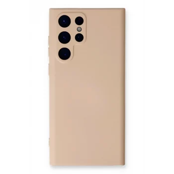 Mey İthalat®  Samsung Galaxy S22 Ultra Kılıf Nano içi Kadife Silikon - Pudra