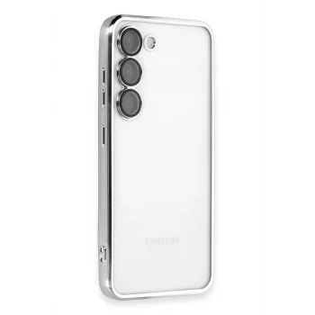 Mey İthalat®  Samsung Galaxy S23 Kılıf  Lensli Silikon - Gümüş