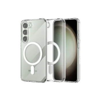 Mey İthalat®  Samsung Galaxy S23 Plus Kılıf Magneticsafe Şeffaf Silikon - Şeffaf