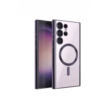 Mey İthalat®  Samsung Galaxy S23 Ultra Kılıf Kross Magneticsafe Kapak - Mor