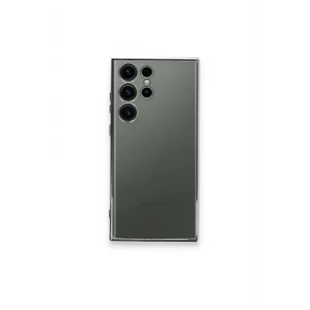 Mey İthalat®  Samsung Galaxy S23 Ultra Kılıf  Lensli Silikon - Gümüş
