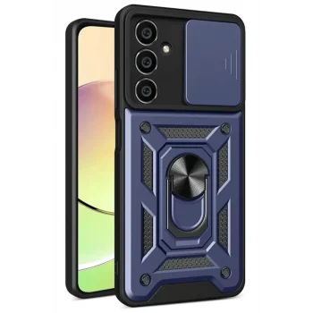 Mey İthalat®  Samsung Galaxy S24 FE Pars Lens Yüzüklü Silikon - Lacivert