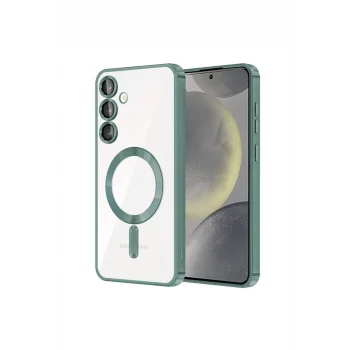 Mey İthalat®  Samsung Galaxy S24 Kılıf Kross Magneticsafe Kapak - Koyu Yeşil