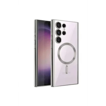 Mey İthalat®  Samsung Galaxy S24 Ultra Kılıf Kross Magneticsafe Kapak - Gümüş