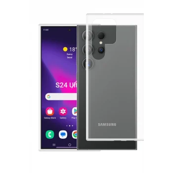Mey İthalat®  Samsung Galaxy S24 Ultra Kılıf Lüx Şeffaf Silikon