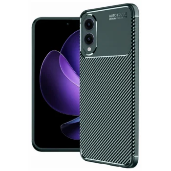 Mey İthalat®  Samsung Galaxy S25 Edge Kılıf Auto Focus Karbon Kapak - Koyu Yeşil