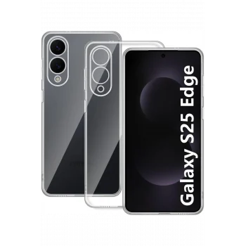 Mey İthalat®  Samsung Galaxy S25 Edge Kılıf Lüx Şeffaf Silikon