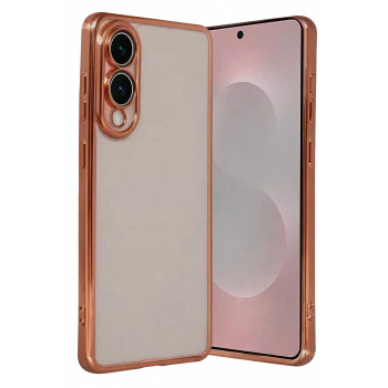 Mey İthalat®  Samsung Galaxy S25 Edge  Lensli Silikon - Çöl Titanyum