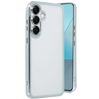 Mey İthalat®  Samsung Galaxy S25 Kılıf  Lensli Silikon - Gümüş