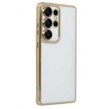 Mey İthalat®  Samsung Galaxy S25 Ultra Kılıf  Lensli Silikon - Gold