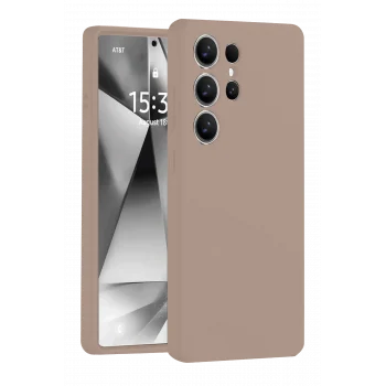 Mey İthalat®  Samsung Galaxy S25 Ultra Kılıf Nano içi Kadife Silikon - Pudra