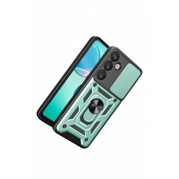 Mey İthalat®  Samsung Galaxy S26 Pars Lens Yüzüklü Silikon - Yeşil