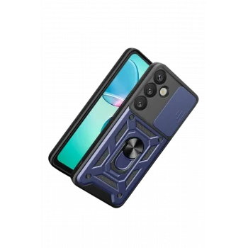 Mey İthalat®  Samsung Galaxy S26 Plus Pars Lens Yüzüklü Silikon - Lacivert