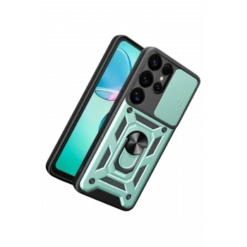 Mey İthalat®  Samsung Galaxy S26 Ultra Pars Lens Yüzüklü Silikon - Yeşil