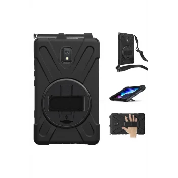 Mey İthalat®  Samsung Galaxy T577 Tab Active 3 Kılıf Amazing Tablet Kapak - Siyah