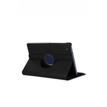 Mey İthalat®  Samsung Galaxy Tab A11 360 Tablet Deri Kılıf - Siyah