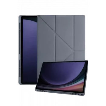 Mey İthalat®  Samsung Galaxy Tab A11 Kalemlikli Mars Tablet Kılıfı - Koyu Gri