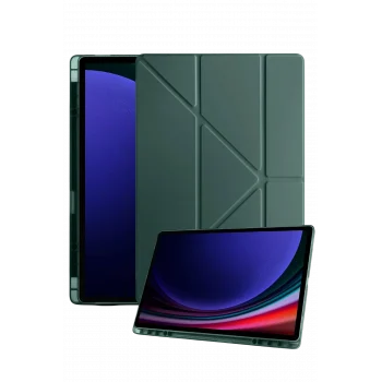 Mey İthalat®  Samsung Galaxy Tab A11 Plus Kalemlikli Mars Tablet Kılıfı - Koyu Yeşil