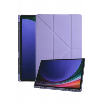 Mey İthalat®  Samsung Galaxy Tab A11 Plus Kalemlikli Mars Tablet Kılıfı - Lila