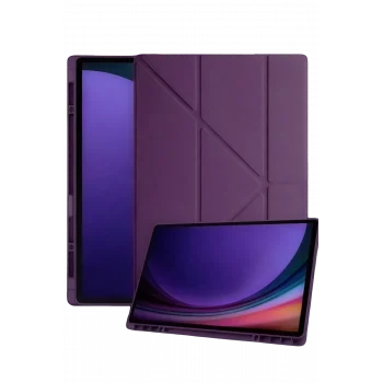 Mey İthalat®  Samsung Galaxy Tab A11 Plus Kalemlikli Mars Tablet Kılıfı - Mürdüm