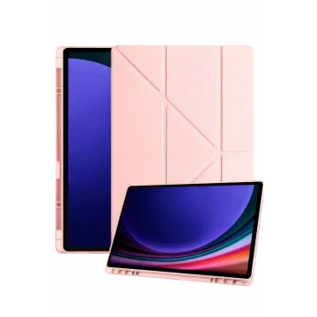 Mey İthalat®  Samsung Galaxy Tab A11 Plus Kalemlikli Mars Tablet Kılıfı - Rose Gold