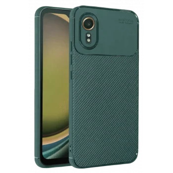 Mey İthalat®  Samsung Galaxy XCover 7 Kılıf Auto Focus Karbon Kapak - Yeşil