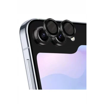 Mey İthalat®  Samsung Galaxy Z Flip 5 Valdez Metal Kamera Lens - Siyah